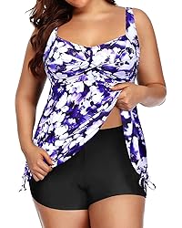 Aqua Eve Women Plus Size Tankini Swimsuit Two Piece