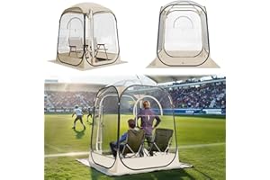 VEVOR Pop up Sports Tent, 8 Sizes Optional Clear Bubble Tent for 1-6 Person, Waterproof Outdoor Pod with Floor Mat & Top Cove