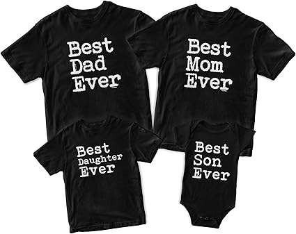 mom son and daughter matching shirts