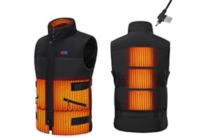Heated Vest for Men, Electric Warm Vest Jacket with 3 Temperature Levels for Winter Outdoor Sports (Battery Not Included)