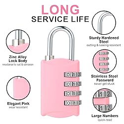 DELSWIN Small Combination Lock for Locker, 4-Digit