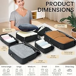 BAGAIL 4 Set/6 Set/8 Set Compression Packing Cubes