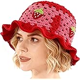 Busnos Crochet Bucket Hats for Women Handmade Hat Cute Foldable Knitted Hats for Women