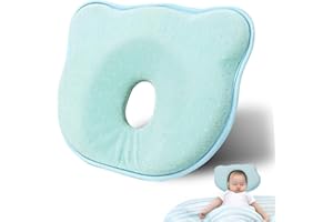 FRTUI Memory Foam Baby Pillow, Cute Bear Shape, Soft and Breathable Baby Pillow, Bedding Suitable for Both Boys and Girls