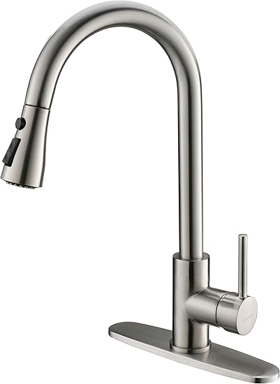 Moone Commercial Single Handle Kitchen Faucet Pull Down Sprayer