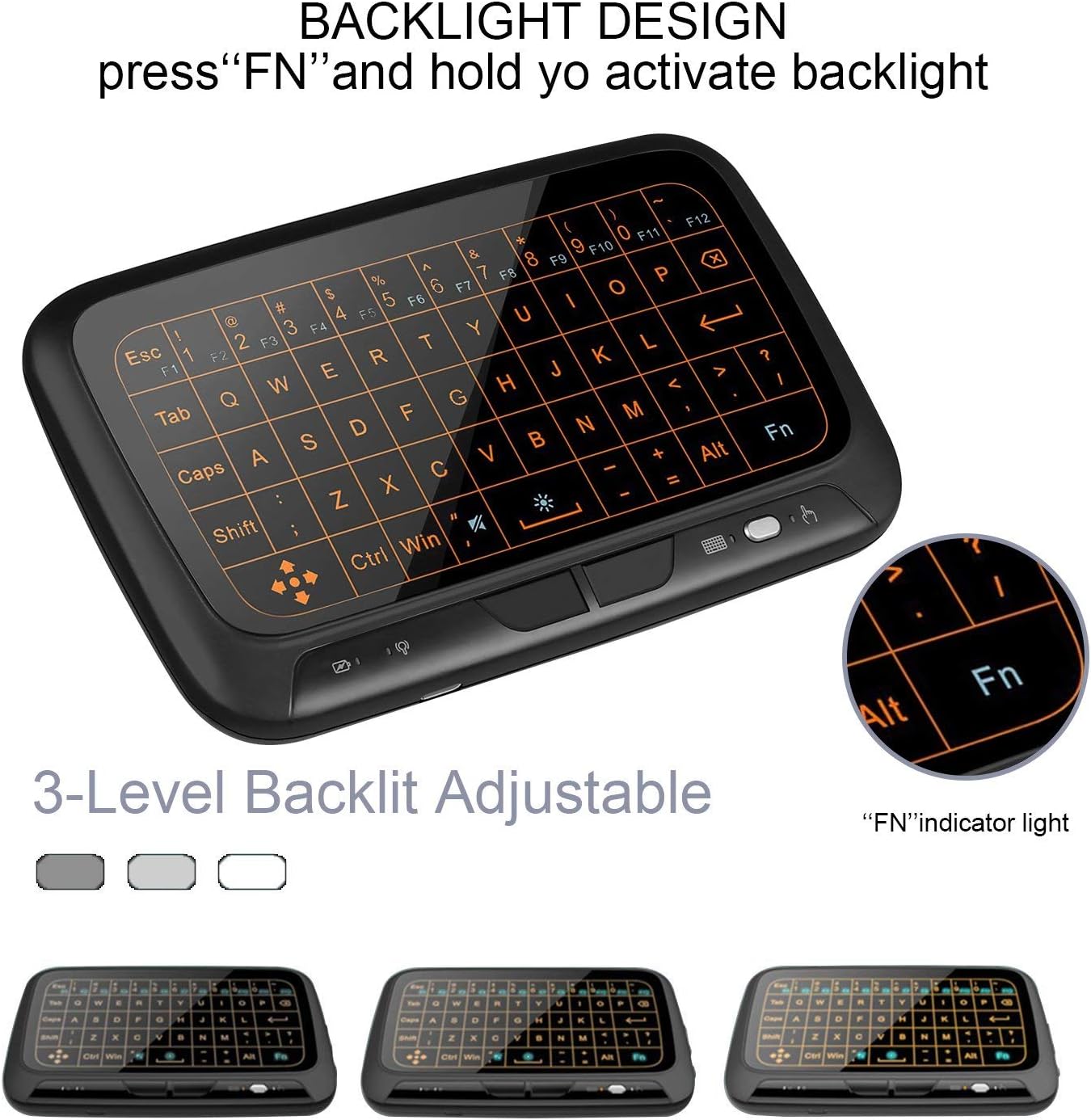 SZILBZ 2.4Ghz Mini Wireless Keyboard,Remote Control with Touchpad ...