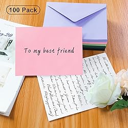 100 Pack A7 Envelopes, Pink Greeting Card Envelopes