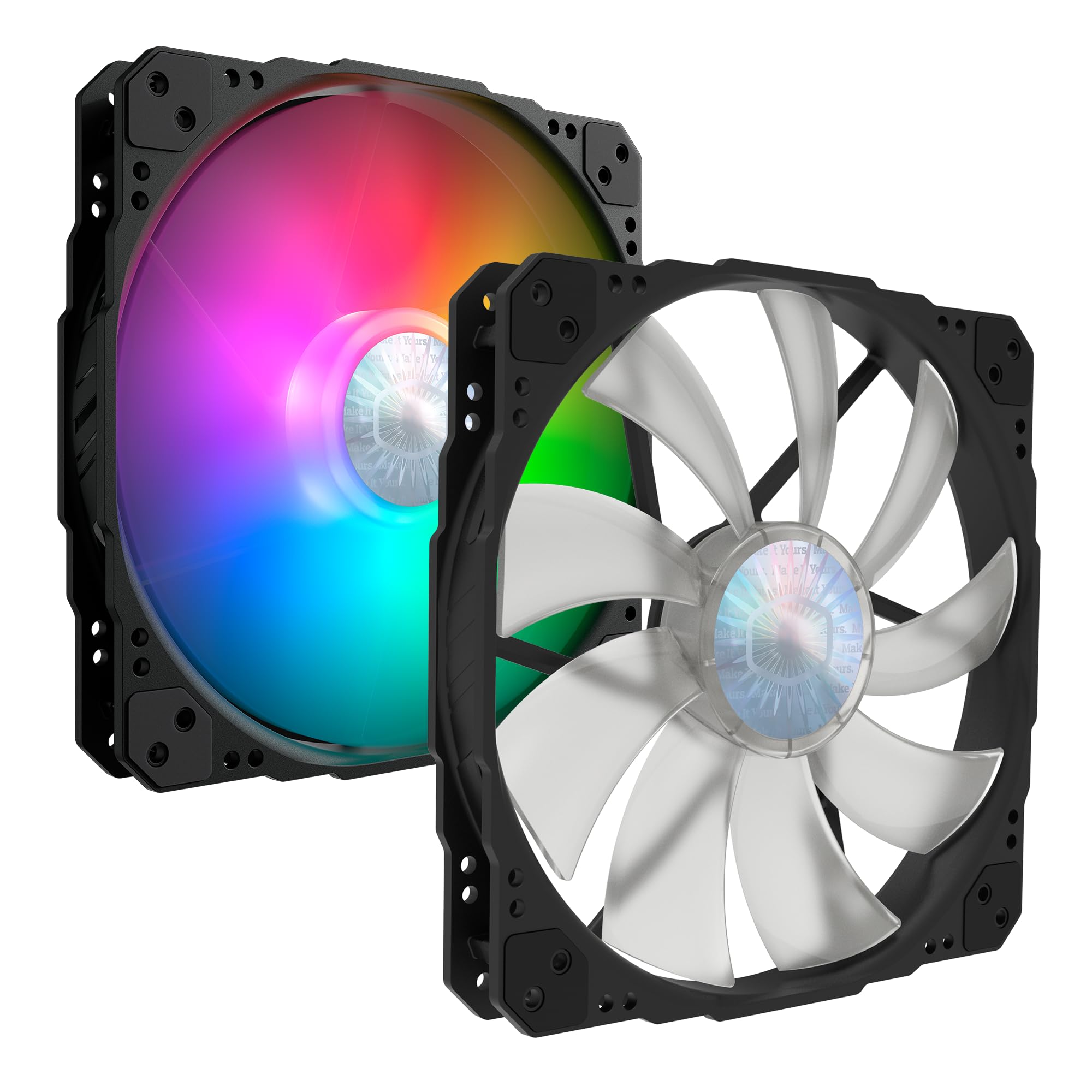 Cooler Master SickleFlow 200 ARGB Gen 2 Square Frame Fan, Customizable LEDS, Air Balance Curve Blade, Sealed Bearing, PWM Control for Computer Case