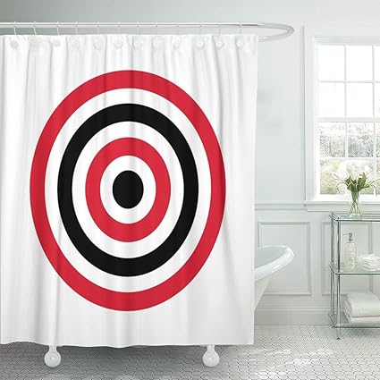 Amazon Com Tompop Shower Curtain Red Aim Circle Of Target Archery