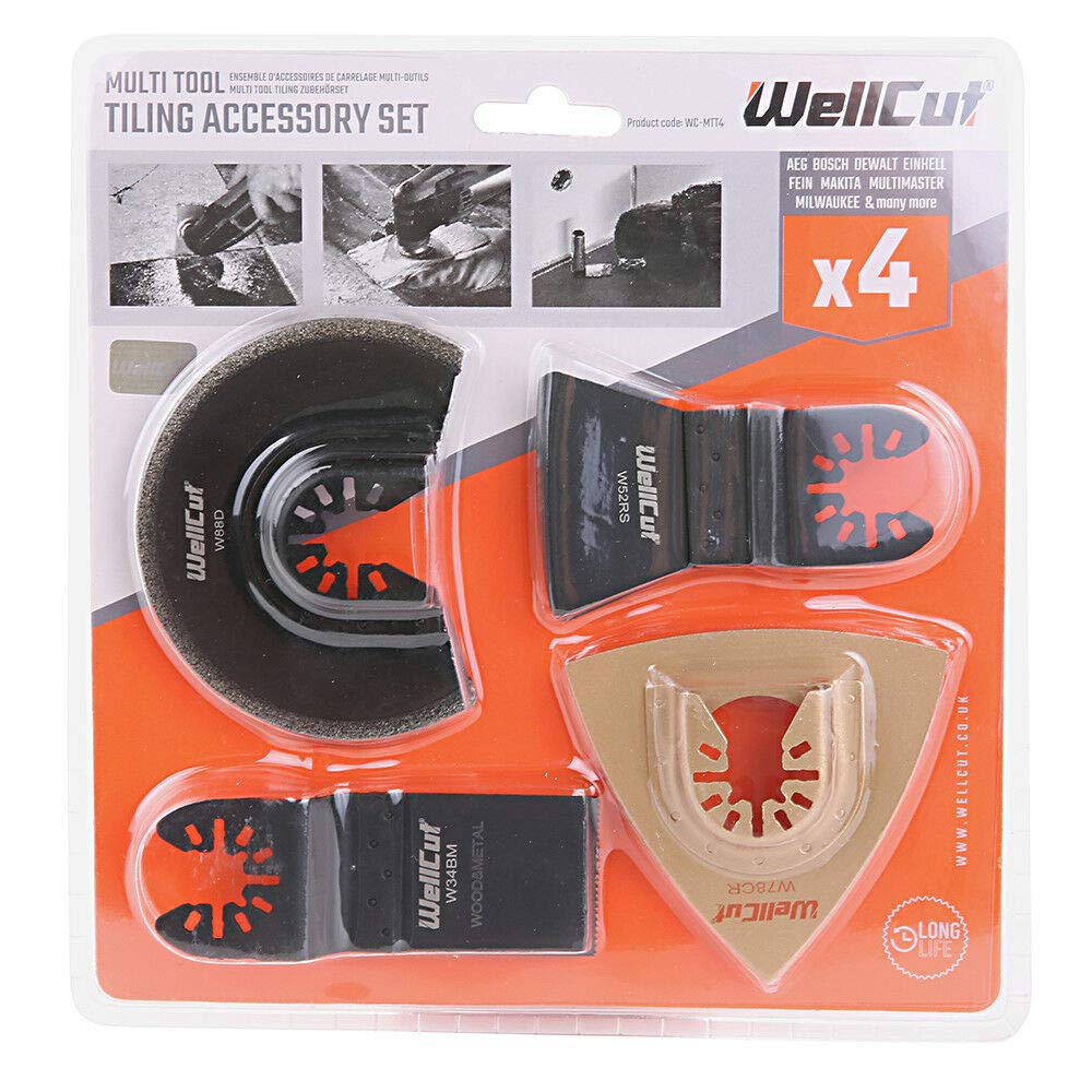 Wellcut Wc Mtt4 Oscillating Multi Tool Tiling 4 Piece Accessory
