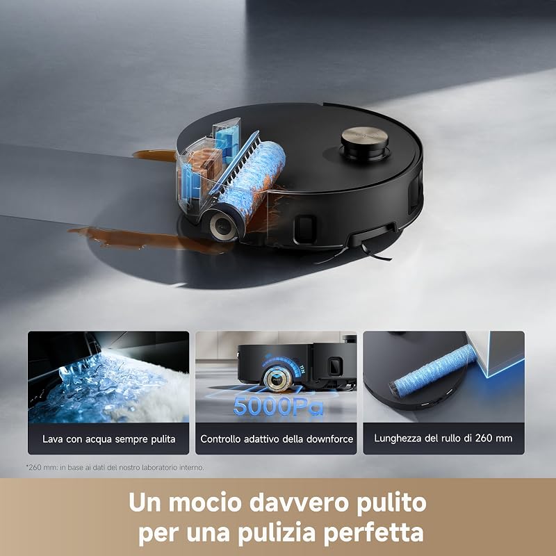 Aqua10 Roller Robot Aspirapolvere, Aspirazione 30.000 Pa