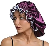 SENGTERM Women Large Satin Bonnet Adjustable Silky