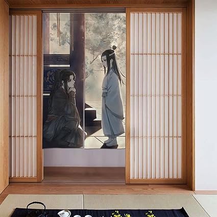 Amazon Co Jp 魔道祖師 11 の間仕切り 遮光 カーテン 暖簾 簡単 目隠し 柔らかい 飾り 玄関 ドアカーテン キッチン リビング 飲食店 出入り口 ホーム キッチン