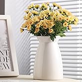 hjn White Flower Vase- Ceramic Vase for Decor, White vase for Flowers, Modern Vases for Living Room/Home Decor Accents/Entryway/Mantel/Bookshel