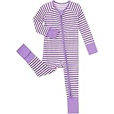 SUZEL Viscose from Bamboo Baby Footless Pajamas - Baby Infant Boys Girls One Piece Romper - Sleep 'N Play PJs - 0-24 Months (Purple, 6-12M)