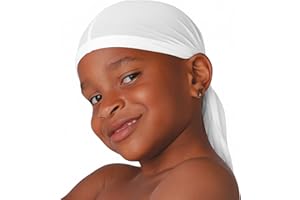 Titan Kids Satin Du-Rag – Soft & Comfortable Durag for Boys & Girls – Lightweight, Stretchable, One Size Fits Most – WHITE