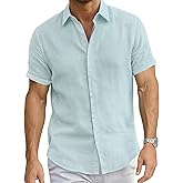 Cotton King Linen Button Down Shirt for Men Men Shirts Short Sleeve - Men's Shirt for Beach Wear - Summer Wear - S to 3XL