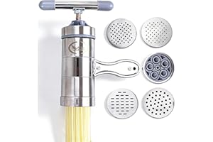BANGSHOU Stainless Steel Pasta Maker Juice Squeezing Machine,Manual Pasta Maker, for Make Different Thickness and Shape Noodl