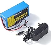 24V 5Ah Lithium Battery with 29.4V 1A Charger, 24 Volt Rechargeable Battery for DIY Projects
