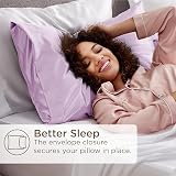 Bedsure Satin Pillowcase for Hair 2 Pack Queen Standard 50x75 Misty Lilac view 4