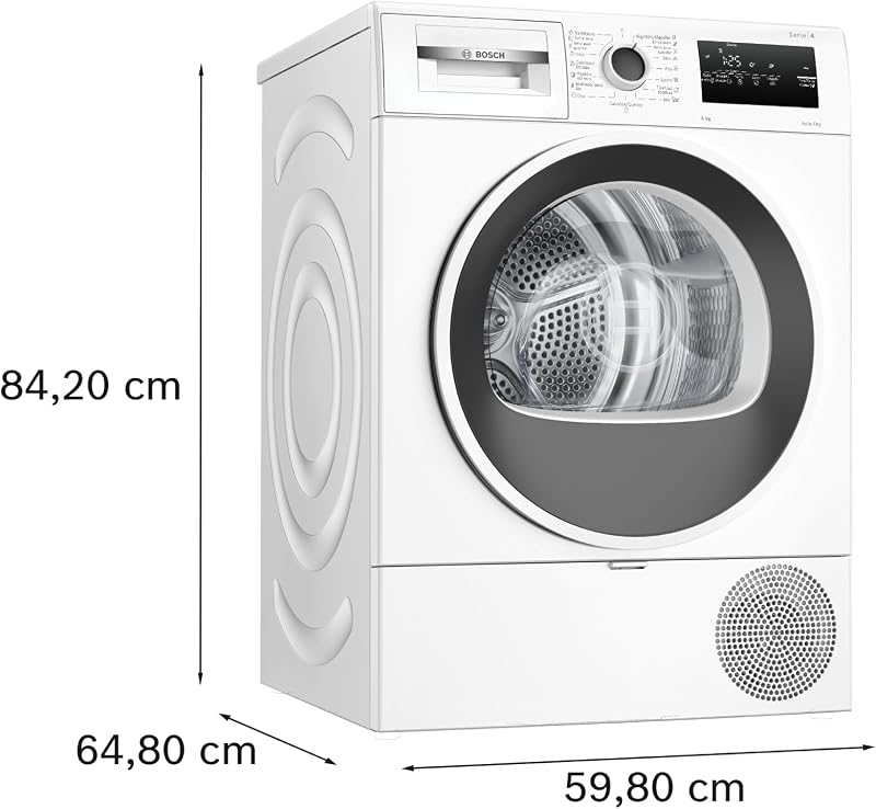 - Secador de bomba de calor, 8 kg, AutoSecagem, Anti-vibração, Branco, WTR83200ES