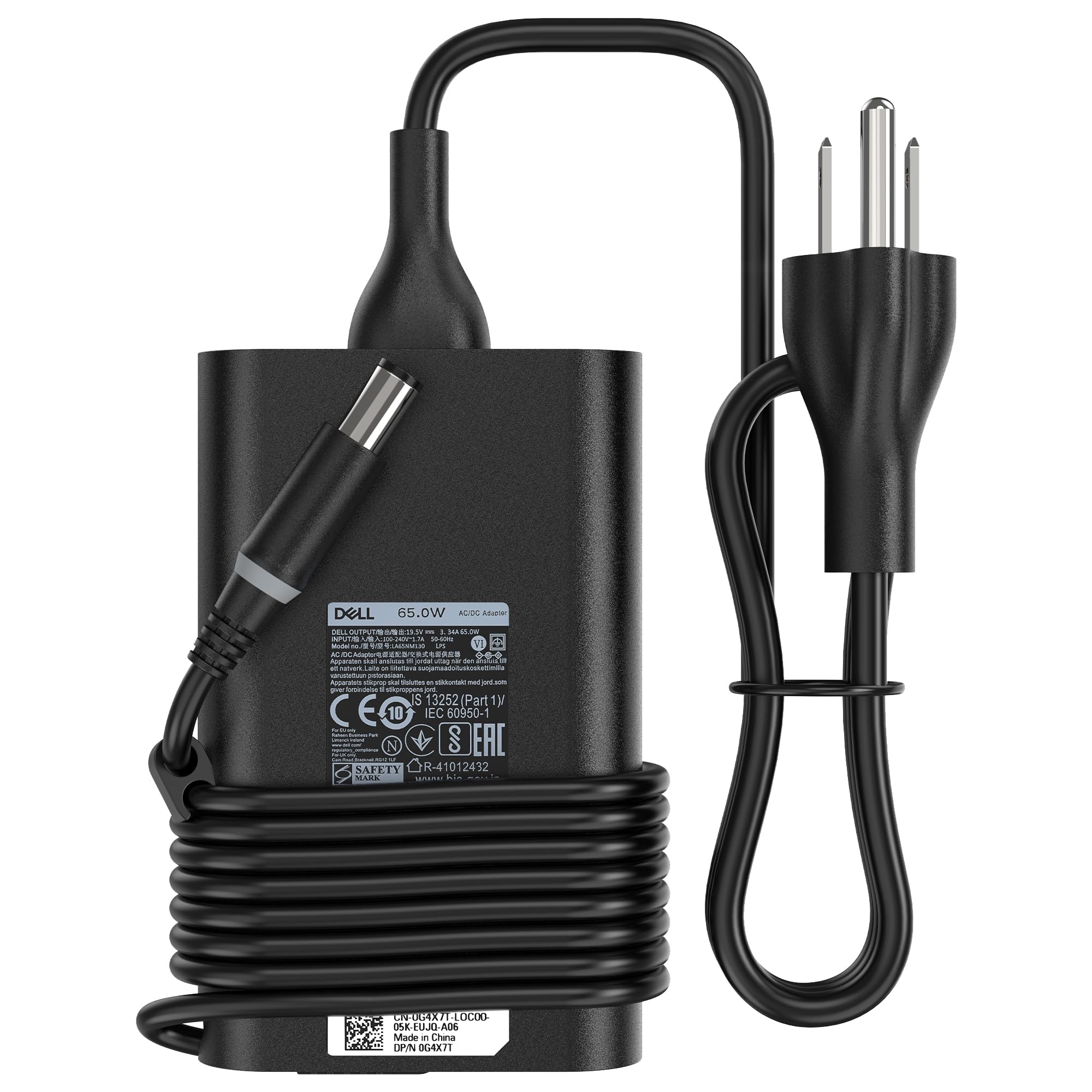 Photo 1 of 65W Laptop Charger for DELL Latitude E5470 7480 7490 E7250 3300 3380 5280 5480 5490 E5440 E5470 E6540 E7440 E7450 E7250 E6440 E6430 7290 5490 5590 5290 19.5V 3.34A AC Adapter Cord