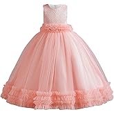 Cichic Elegant Little and Big Girls Long Birthday Party Wedding Pageant Graduation Prom Maxi Dresses 4-14Years