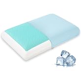 Cooling Gel Memory Foam Pillow for Hot &amp; Side Sleepers, Neck Support, Blue | Ergonomic Pressure Relief, Fits Back &amp; Stomach Sleepers, Reversible Removable Machine Washable Cover, Night Sweats Relief