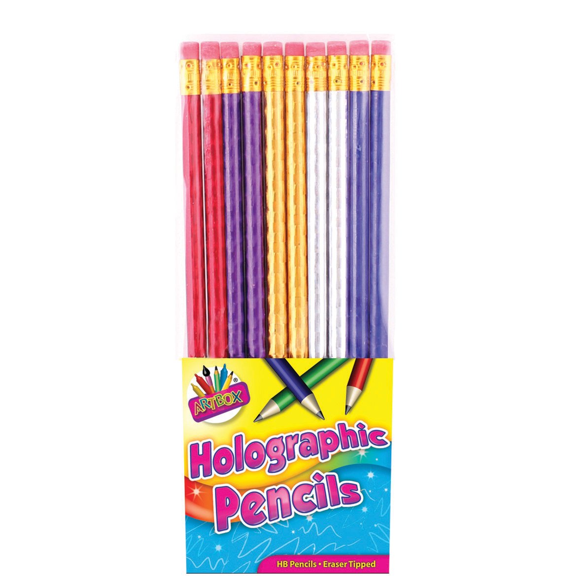 ART BOX Holographic HB Pencil (Pack of 10) 6365