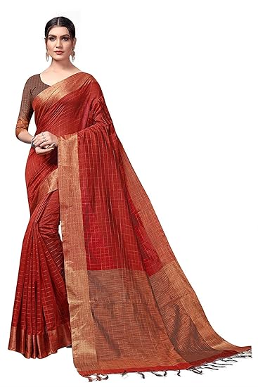 Hasti Womens Cotton Silk Saree With Blouse Piece