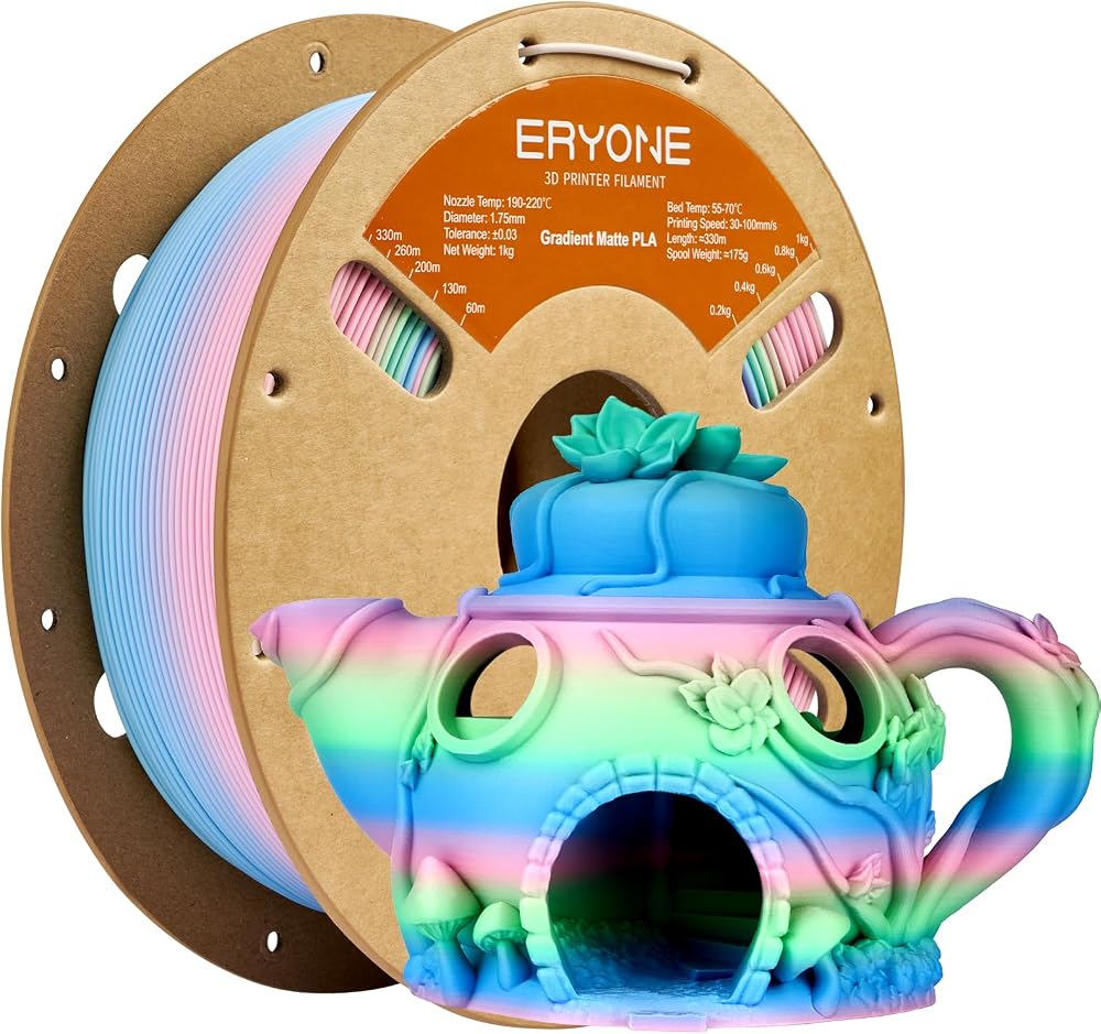 ERYONE Matte PLA Filament 1.75mm 1kg Multicolour Gradient Fairy
