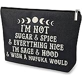 DJOLY Goth Girl Wiccan Witchy Gifts for Women Adults Makeup Bag, Emo Mystical Sun and Moon Astrology Gifts for Women Pagan, Astrology Lovers, Witch Decor Stuff Cosmetic Bag, Gothic Accessories