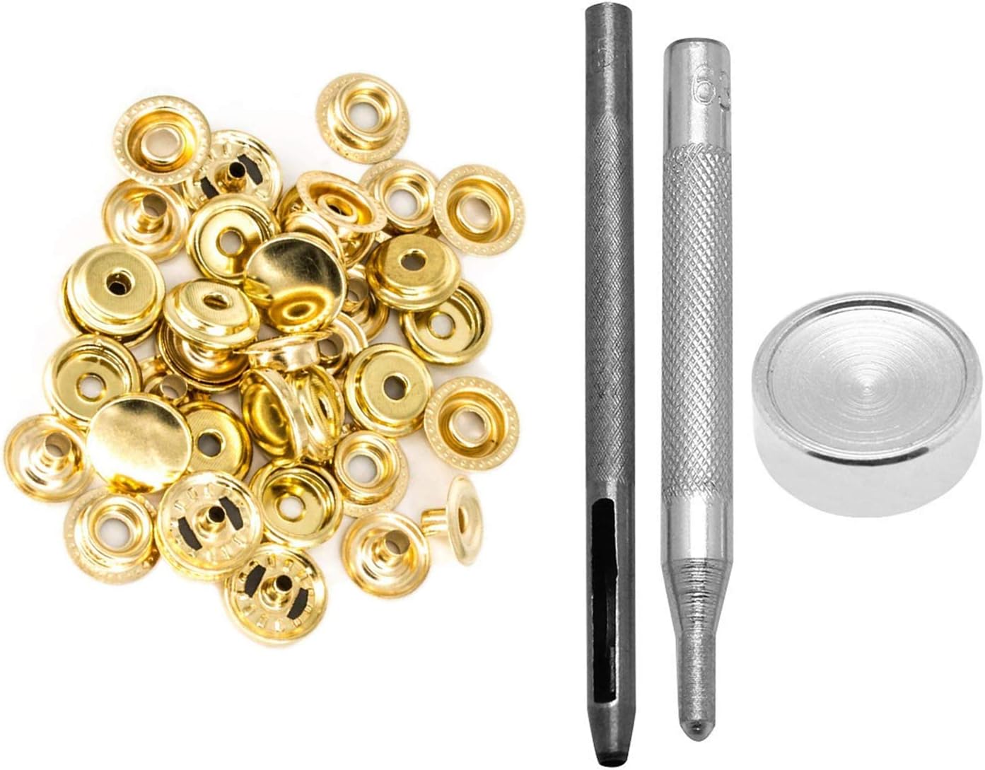 Trimming Shop 15mm, 10Pcs Gold Large Press Studs with Fixing Kit, Heavy