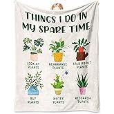 Glydein Plant Lover Gifts for Women Men, Gardening Gifts for Women Men, Flannel Soft Blanket Decor, Plant Lady Mom Gift Ideas, Gardener Gift for Birthday Mothers Day Christmas - 50x60 inches