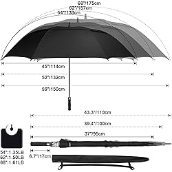 G4Free 62 inch Extra Large Windproof Golf Umbrella