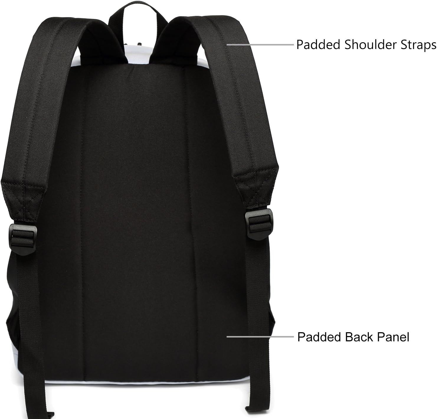Kasgo School Backpack for Men Lightweight Water Resistant Rucksack Classic Bags for Boys Girls Casual Daypacks for Women Teenager Travel Gray and Black - Image 5
