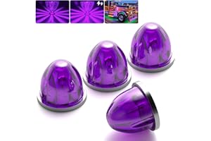 BJZ 4Pcs Purple Watermelon LED Strobe+Constant Marker Lights Dual Function Watermelon-Shaped Side Marker Clearance Tail Top Cap Roof Lights for Trailer Truck Semi-Trailer Heavy-Duty Truck Bus Van