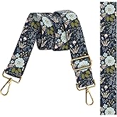 BALQOIFD Purse Strap Replacement Crossbody 1.5 Inches Wide, Gold Buckle Guitar Style Shoulder Bag Straps Adjustable for Women Men Handbags Blue Boho Flowers