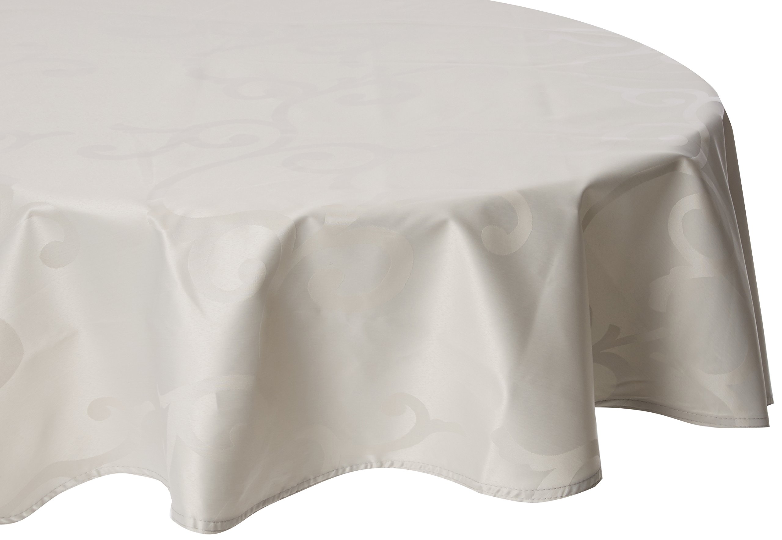 CALITEX Madigan Polyester Tablecloth 140 x 200 cm, Pearl Grey