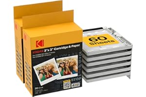 Kodak 4PASS Film Cartridge (3x3) for Kodak Mini 3 Retro and Mini Shot 3 Retro, 60 Sheets