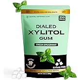 Dialed Xylitol Gum (250 Pieces) | 100% Xylitol | Healthy Dental Gum to Protect Teeth | Aspartame Free | Sugar Free, Gluten-Free, Vegan | Natural Spearmint Flavor