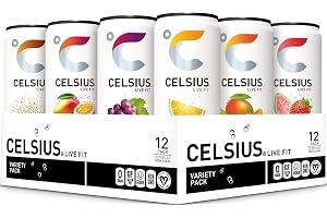 CELSIUS Assorted Flavors Official Variety Pack, Functional Essential Energy Drinks, 12 Fl Oz (Pack of 12)