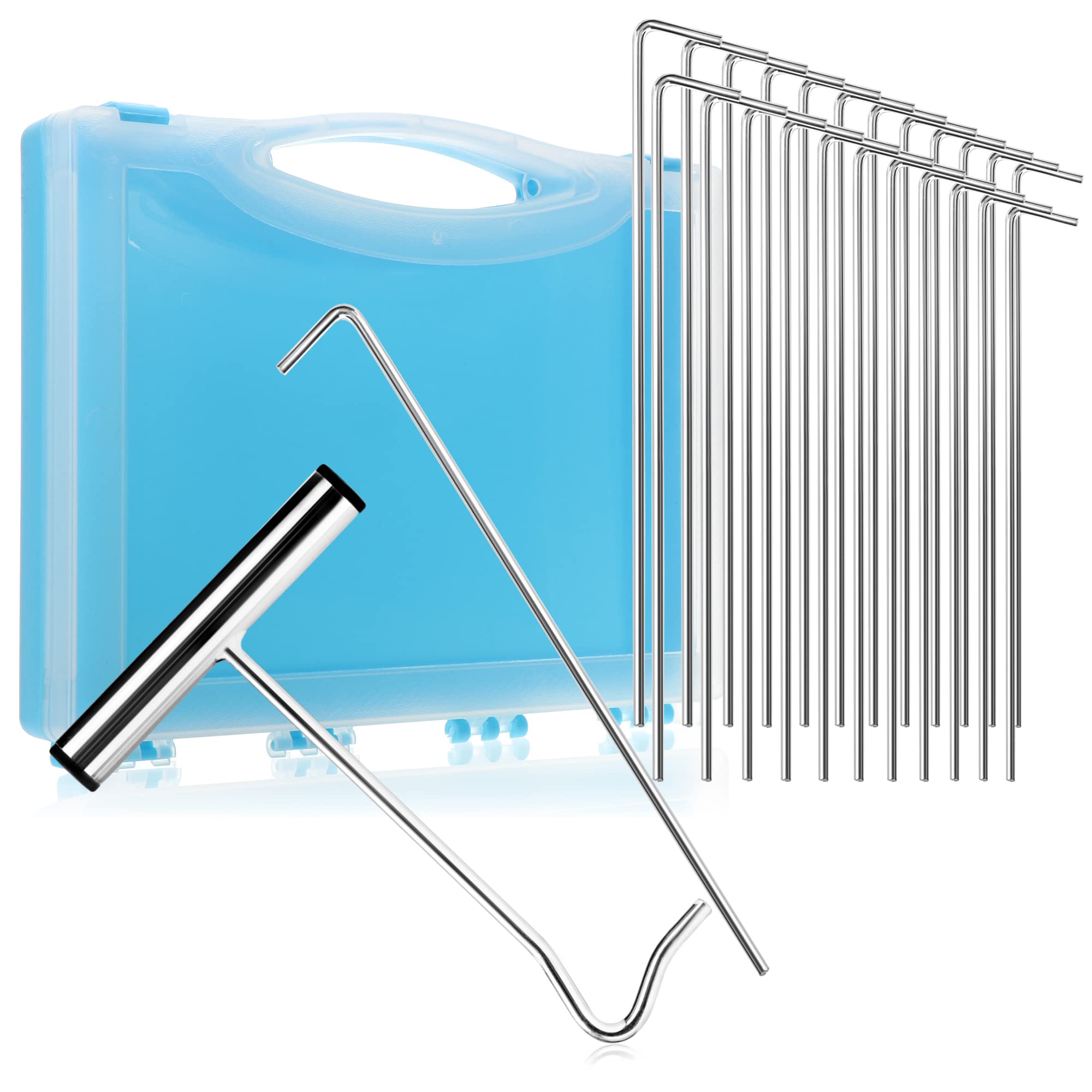 com-four® 26-piece tent accessory set - utensil case with pegs and peg puller - tools for fastening the tent - tent accessories (Accessory set 26 pcs.)