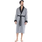 Seritaine Luxurious Men's Robe, 100% Turkish Cotton, Bathrobe Men, Long Spa Robe