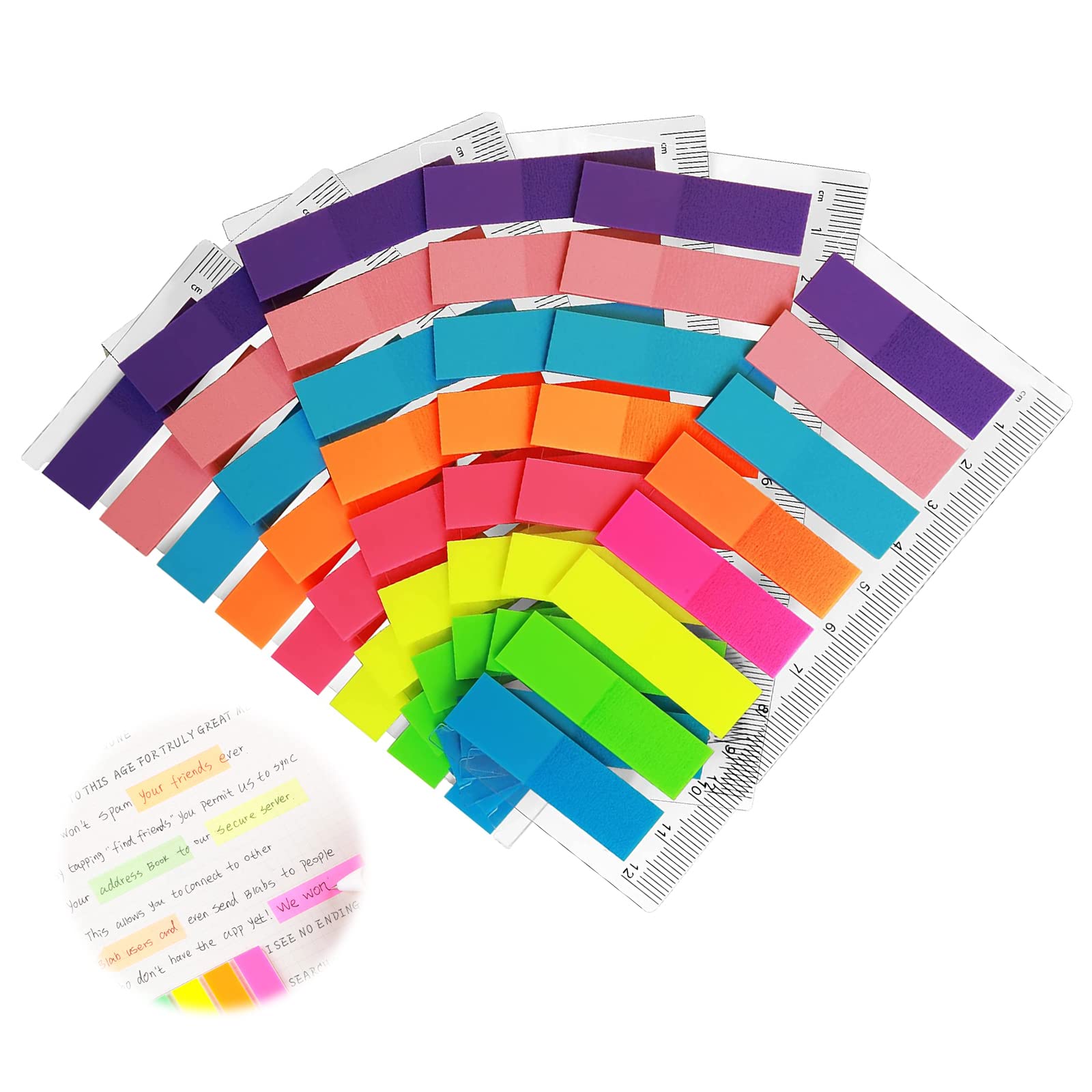 Luokeily 960 PCS Sticky Tab Flags, Note Marker Sticky Index Tabs Flags, Writable Flag Page Markers Index Stickers Bright Colors Small Sticky Notes Flags for School Office, Mini File Tabs Flags