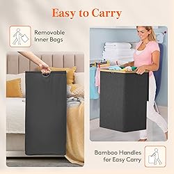 Lifewit 160L Double Laundry Hamper with Lid, Extra