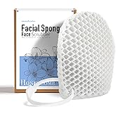 Facial Sponge - Deep Exfoliating Face Mitt, Honeycomb Face Exfoliator for Smoother, Younger Looking Skin, Dead and Dry Skin Remover for Men & Women, White