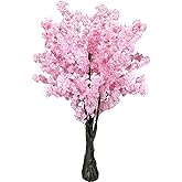 Pink Artificial Cherry Blossom Trees Faux Cherry Blossom Tree Pink Tree for Office Wedding Home Office Living Room House Indoor Outdoor Decor(6.5ft/2m, Pink)