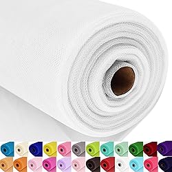 White Tulle Fabric Roll Spool Bolt