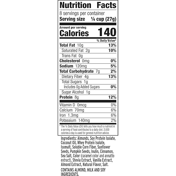 RATIO TRIO TOASTED ALMOND GRANOLA CEREAL, 1G SUGAR, KETO FRIENDLY, 8 OZ RESEALABLE BAG